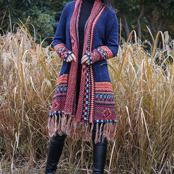 Vintage Tassel Kitting Fashion Cardigans for Women-STYLEGOING