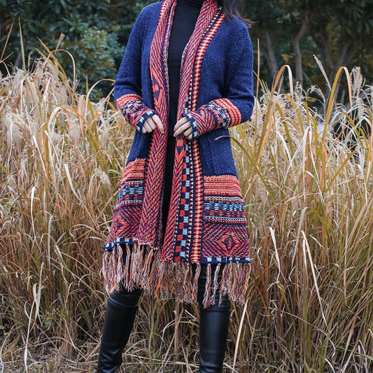 Vintage Tassel Kitting Fashion Cardigans for Women-STYLEGOING