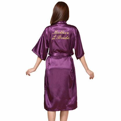Sexy Satin Mother of Bride Wedding Women Long Night Gown