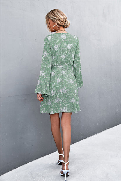 Casual Trumpet Sleeves Bangdage Dresses