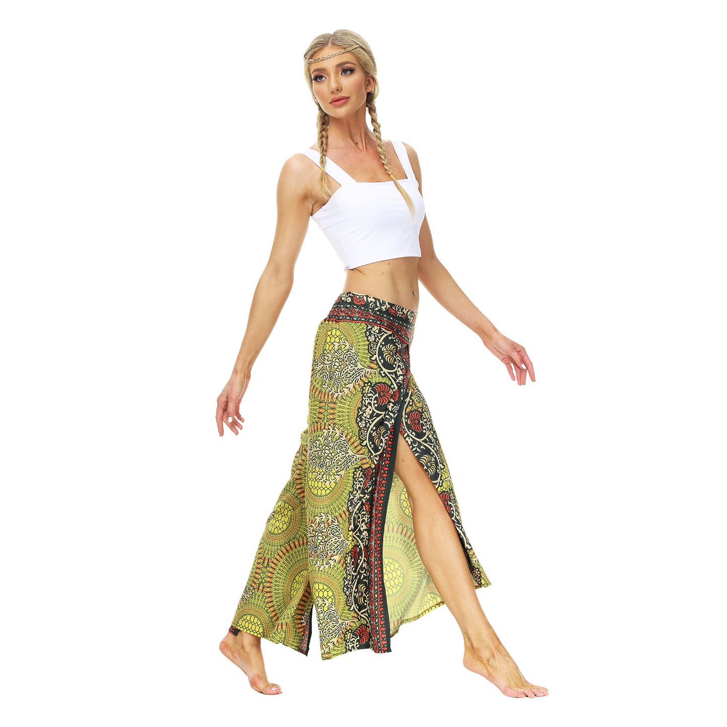 Casual Floral Print Women Yoga Loose Pants