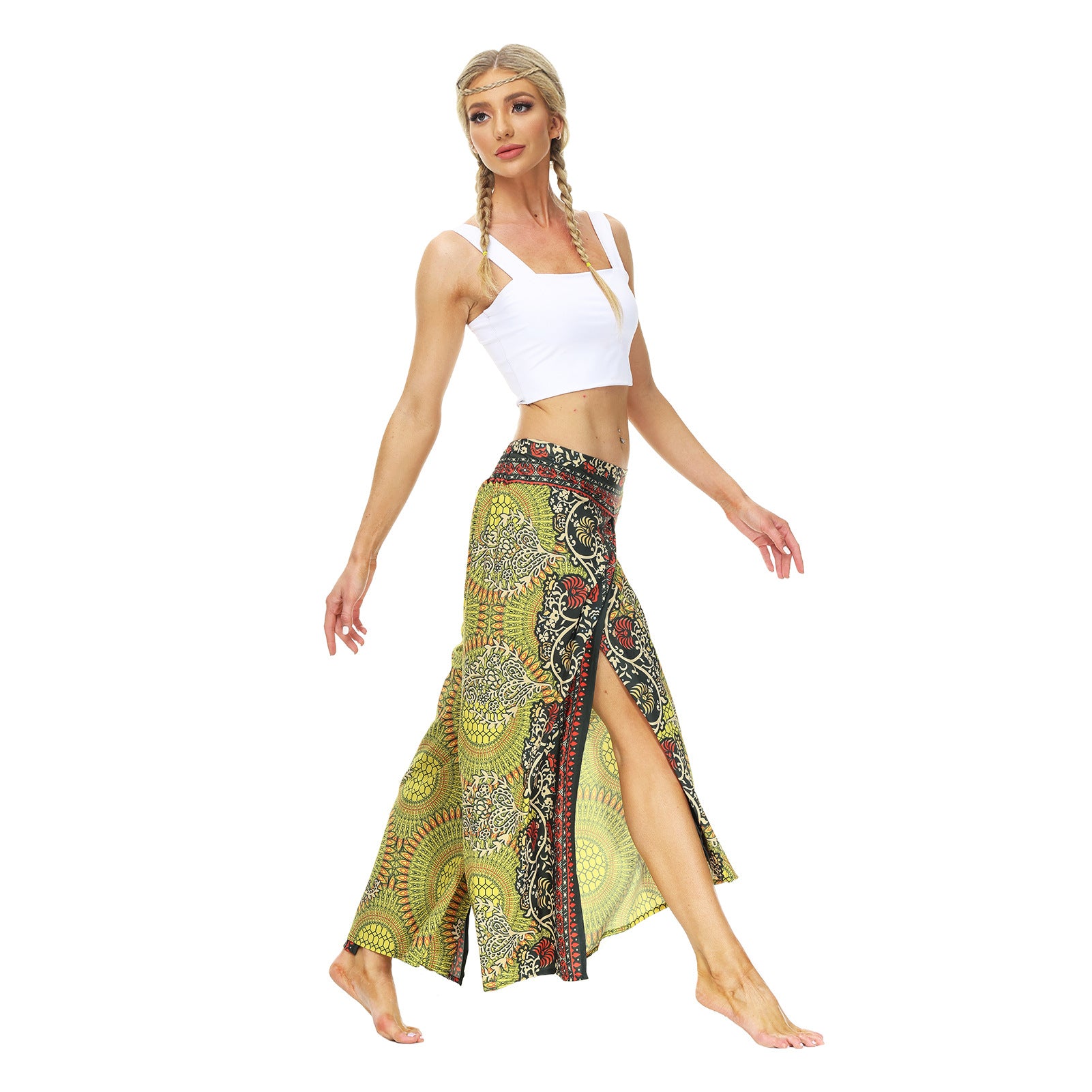 Casual Floral Print Women Yoga Loose Pants