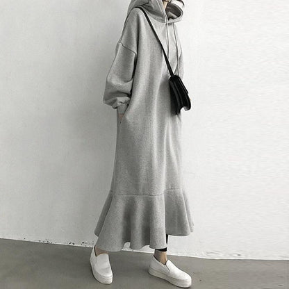 Casual Women Mermaid Long Hoodies Cozy Dresses