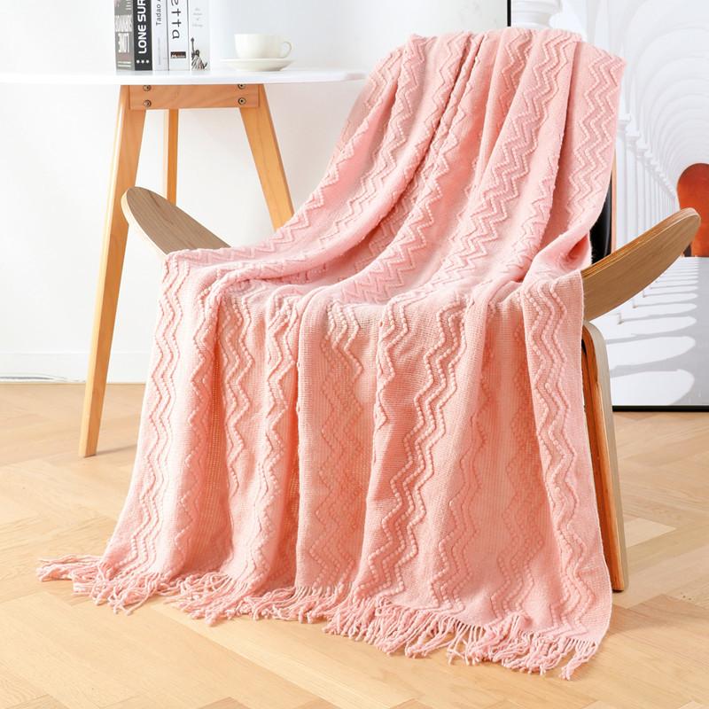 Leisure Soft Bedding Side Knitting Blanket-Orange-127*152+15CM-Free Shipping at meselling99