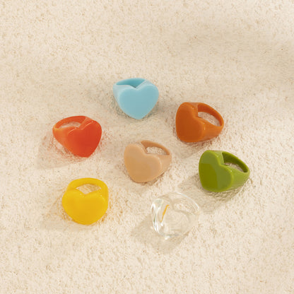 3D Sweetheart Design Acrylic Women Fashion Rings
