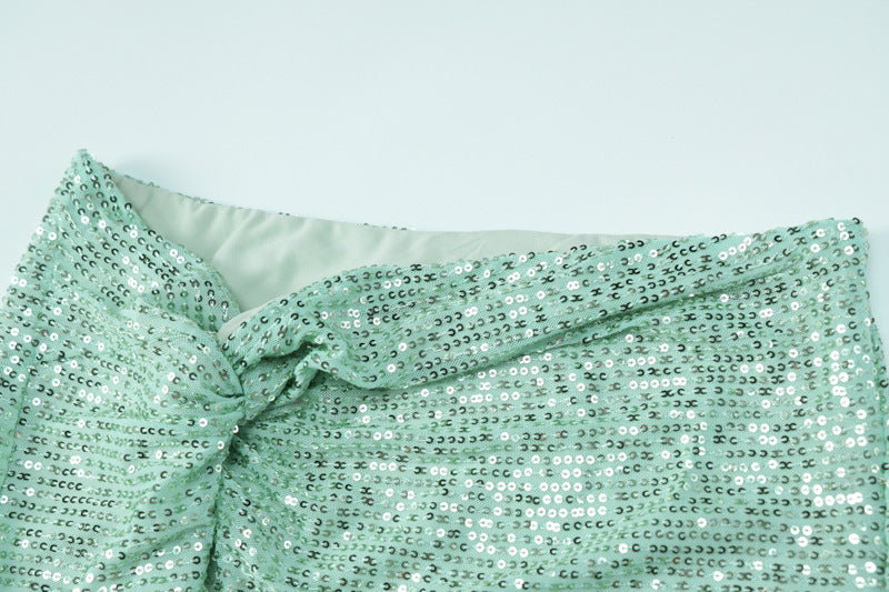 Sexy Light Green Split Front Evening Party Dresses