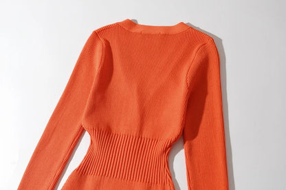 Women Slim Waist Long Sleeves Knitting Basic Romper Shirts