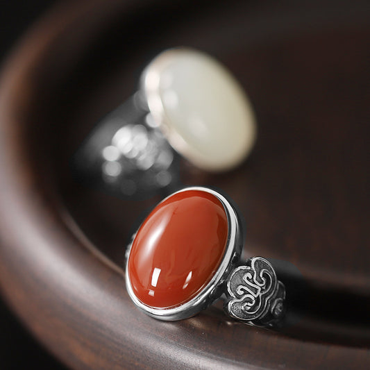 Vintage Lock Design Layin Craftmanship Silver Rings for Women