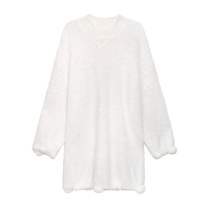 Lovely Velvet Mink Cozy Short Dresses for Women