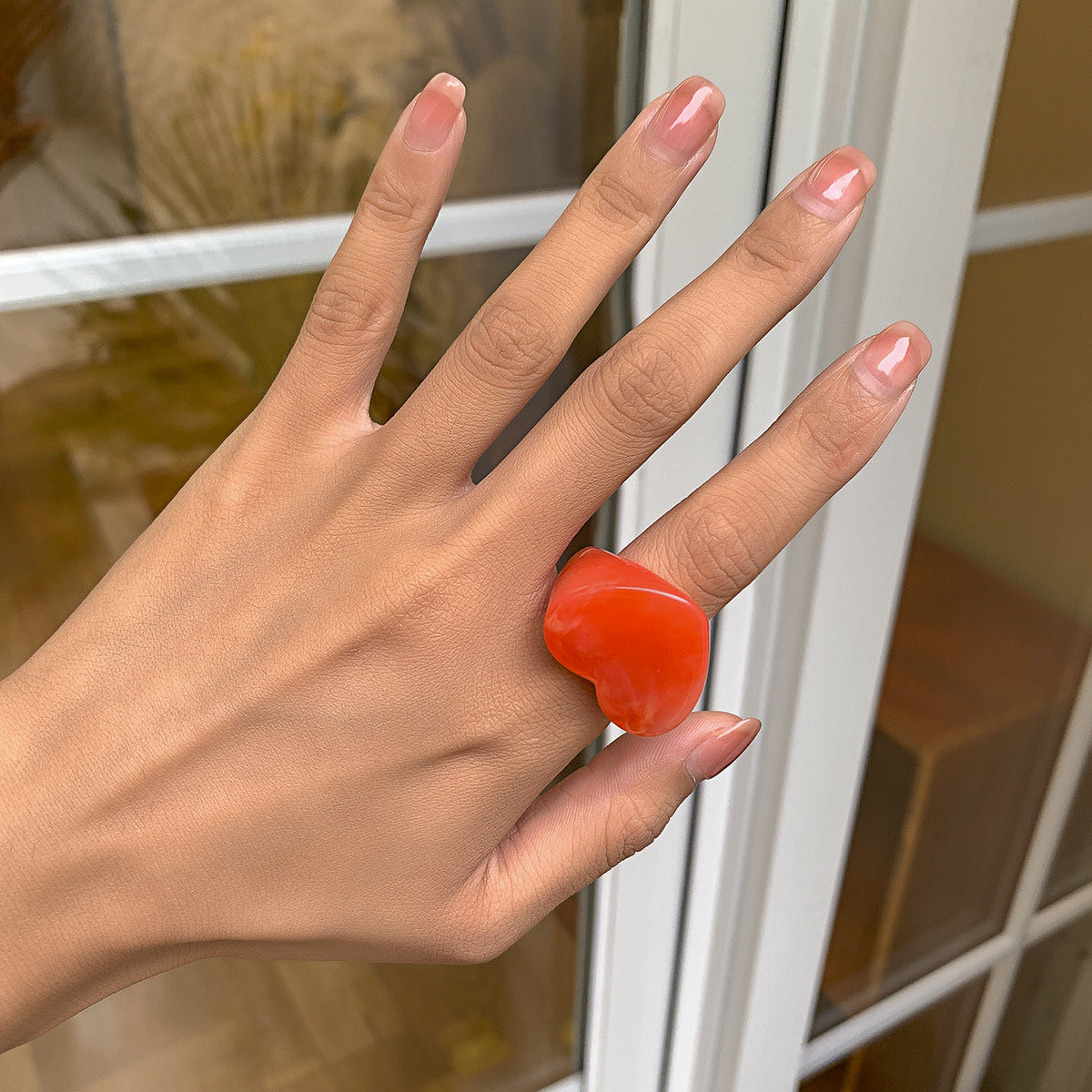 3D Sweetheart Design Acrylic Women Fashion Rings