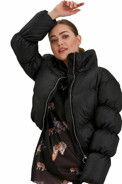Warm Winter High Neck Zipper Short Cotton-padded Overcoat