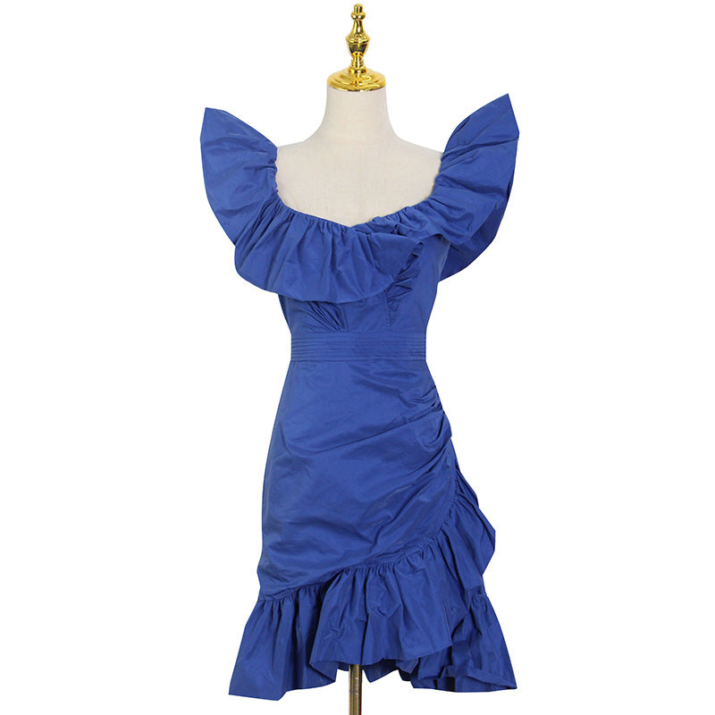 Sexy Off The Shoulder Pleated Mini Party Dresses