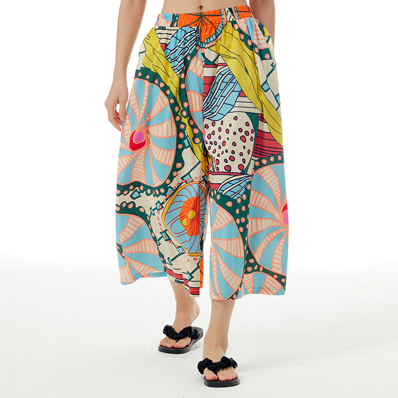 Designed Summer Plus Sizes Cropped Pants