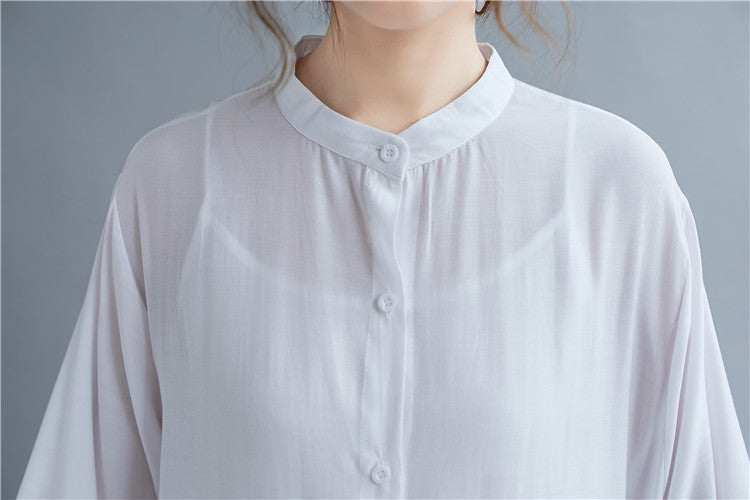 Women Stand Collar Plus Sizes T Shirts Dresses