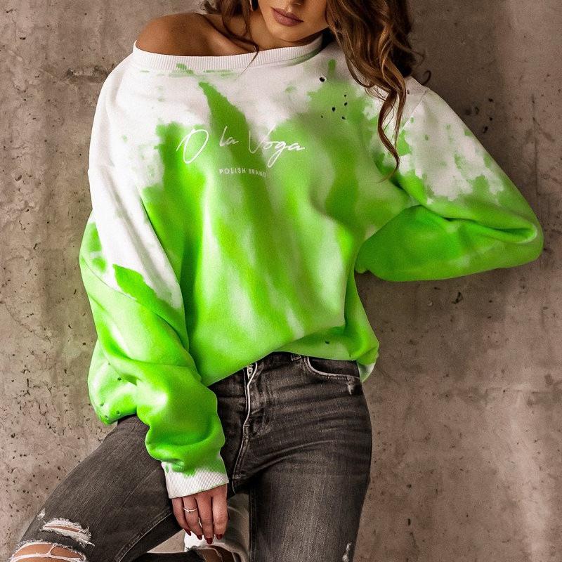 New Dyed Round Neck Women Hoodies-STYLEGOING