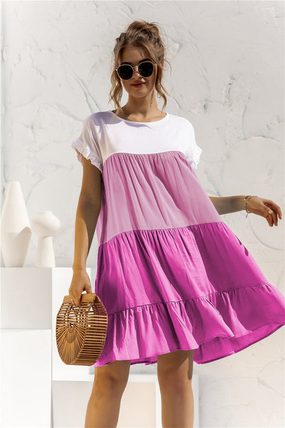 Summer Leisure Ruffled Daily Short Dresses-STYLEGOING