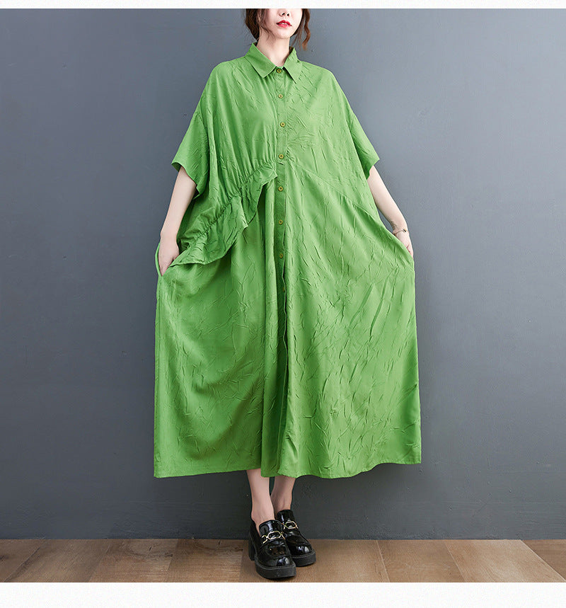 Summer Ruffled Plus Sizes Midi Shirts Dresses