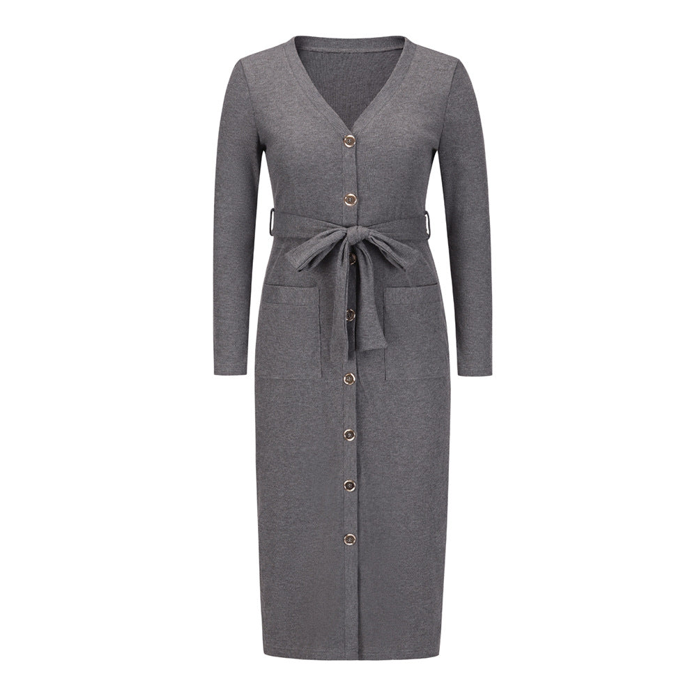 Women Knitting Slim Winter Long Dresses