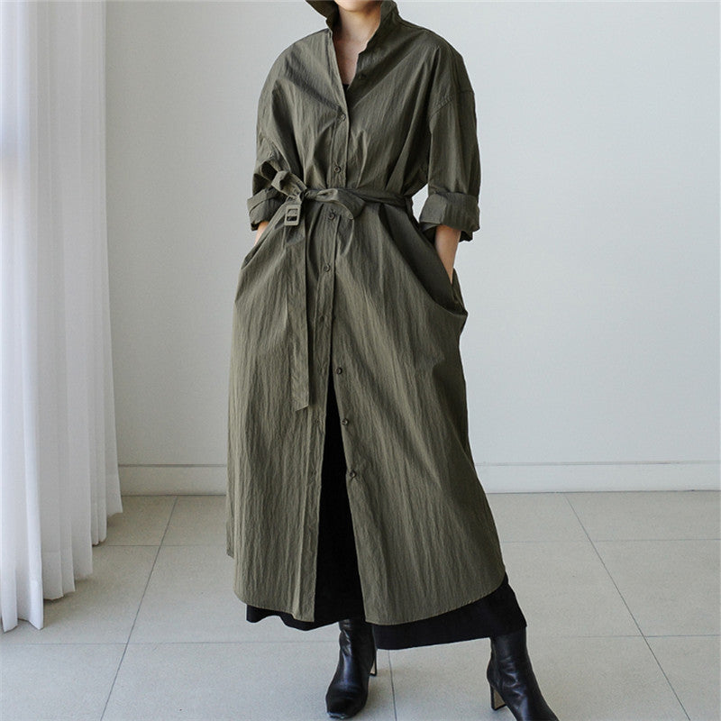 Loose Women Long Sleeves Trenchcoats
