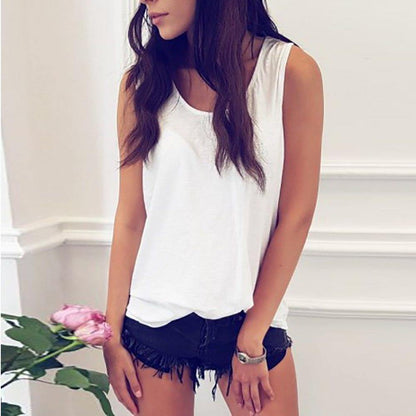 Summer Back Hollow Out Sleeveless Crop Tops-STYLEGOING
