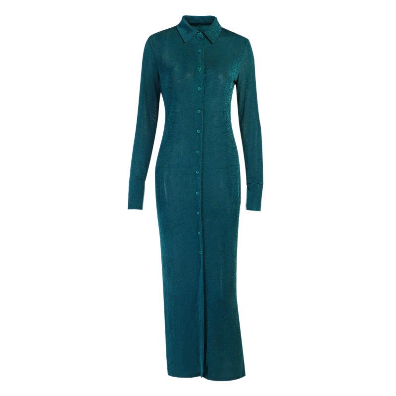 Sexy High Waist Knitting Long Sleeves Split Long Dresses--Free Shipping at meselling99