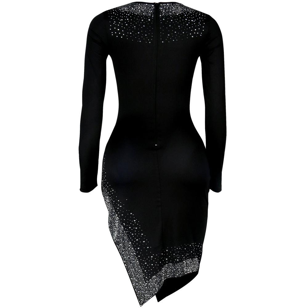 Sexy Long Sleeves Diamond Night Club Dresses-STYLEGOING