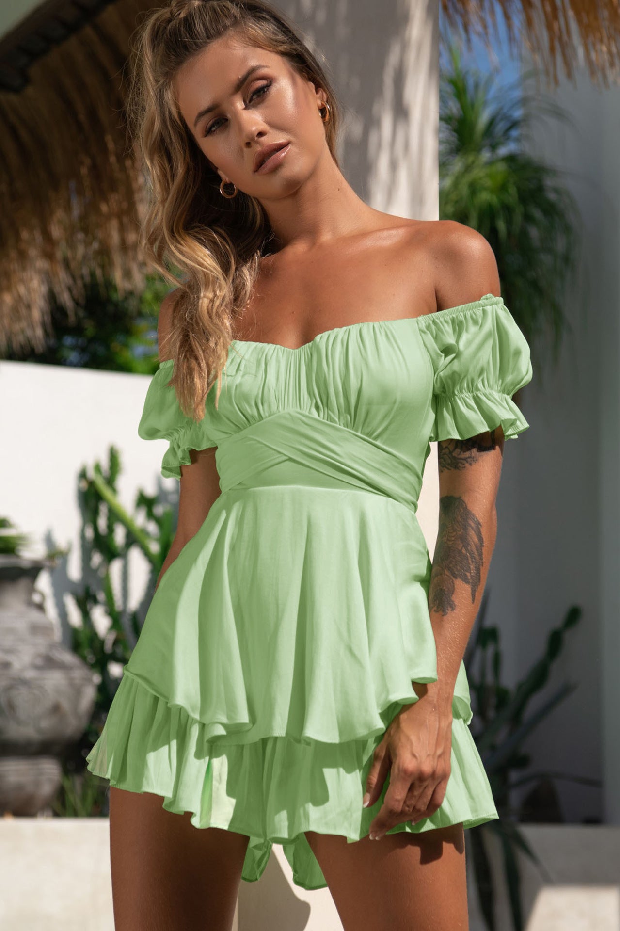 Sexy Off The Shoulder Bandage Short Jumpsuits
