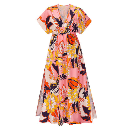 Summer Casual Bat Sleeves Beach Long Dresses