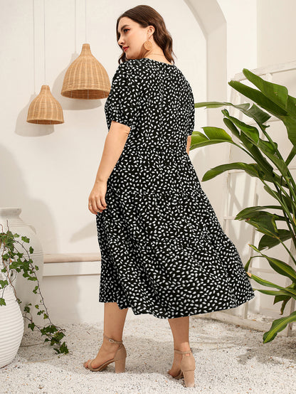 Women Short Sleeves Plus Sizes Dresses