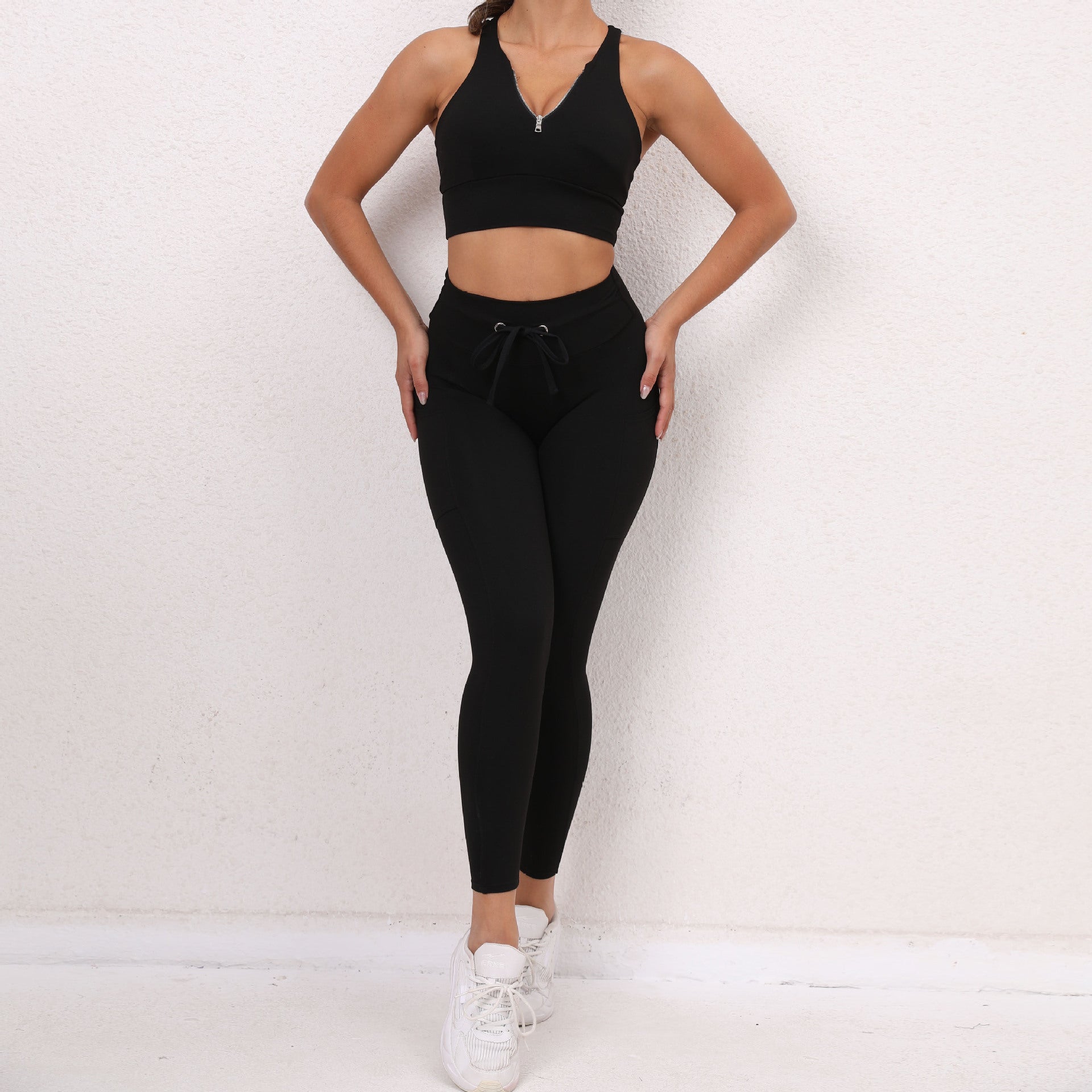 Sexy Drawstring Elastic Sports Yoga Suits for Women