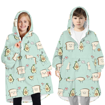 Soft Bee Print Lazy Wearable Watching TV Blanket