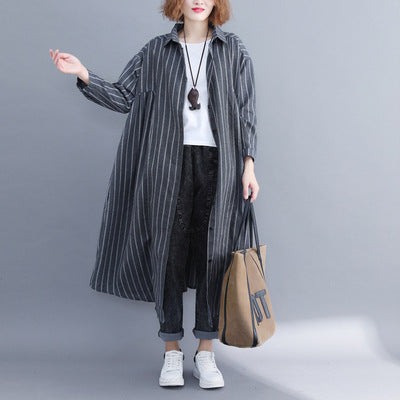 Fashion Linen Plus Sizes Fall Shirts Coats