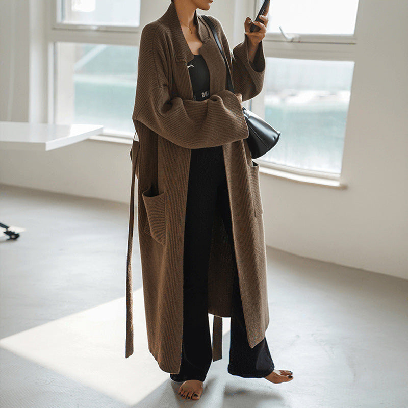 Luxury Vintage Plus Sizes Long Knitted Overcoats