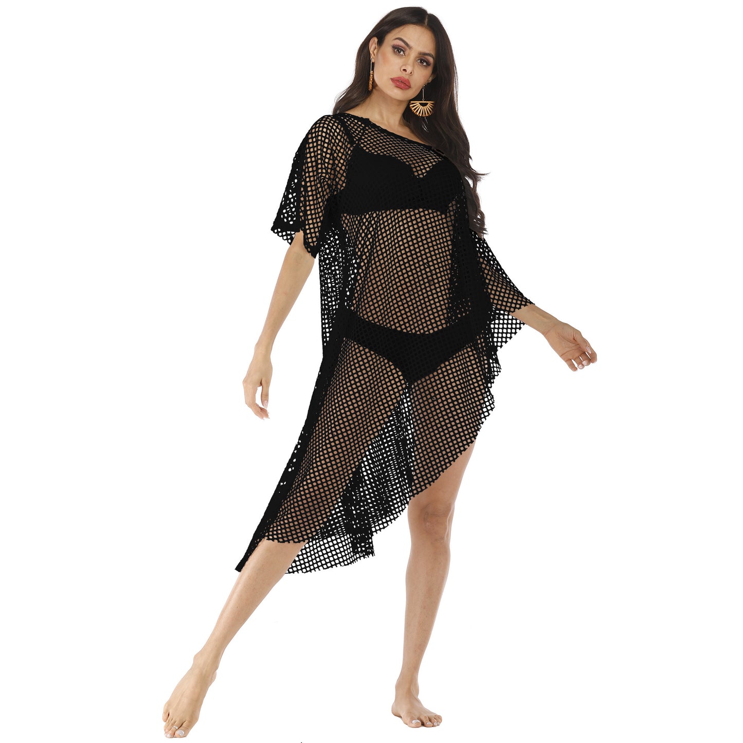 Irregular Off The Shoulder See Through Summer Beach Cover Ups