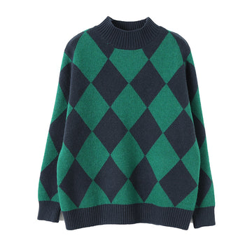 Vintage High Neck Pullover Sweaters for Women