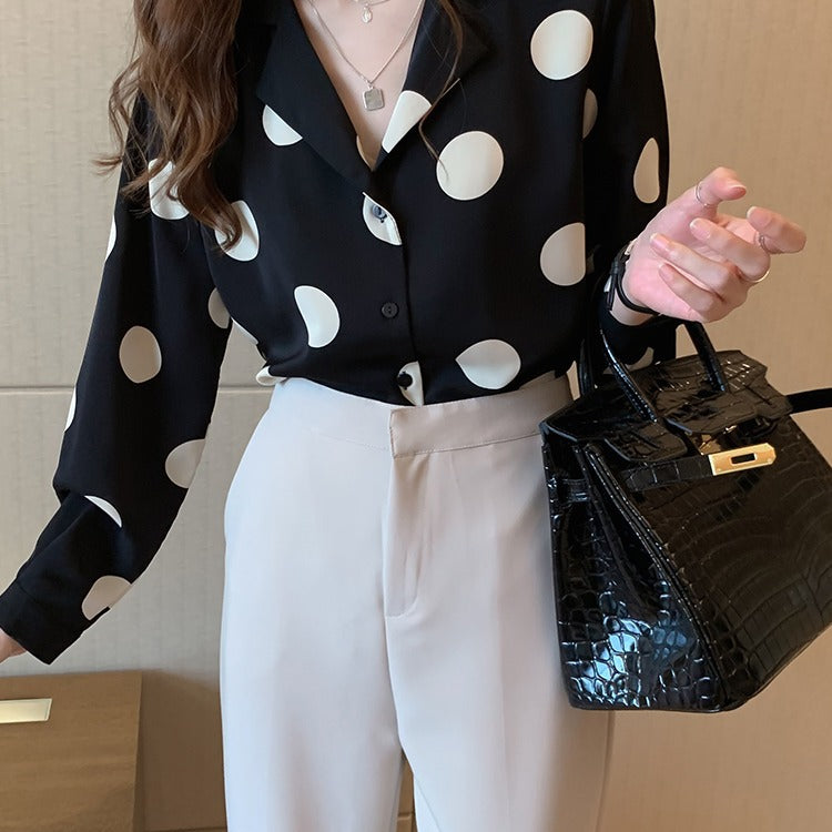 Vintage Designed Chiffon Long Sleeves Shirts