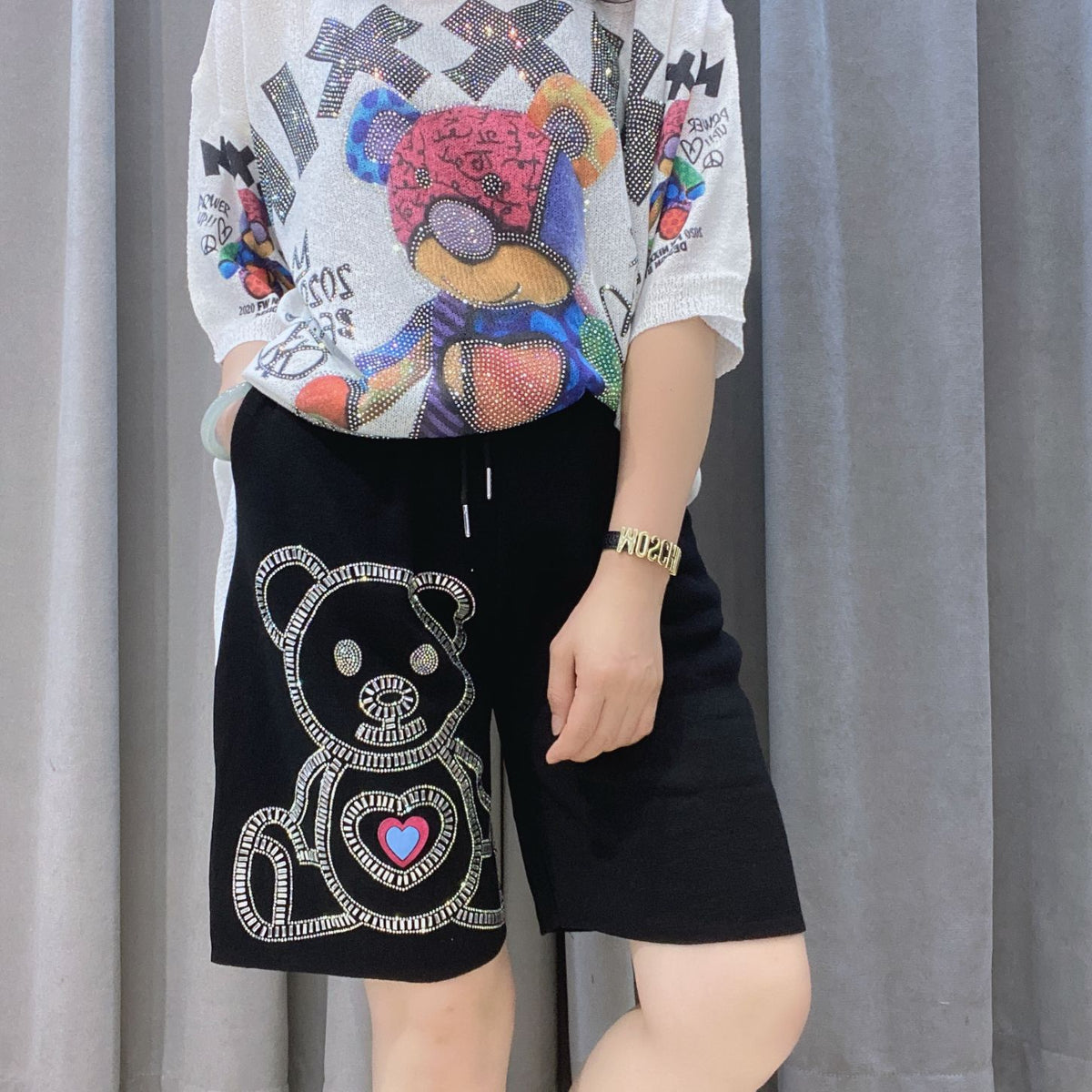 Casual Summer High Elastic Diamond Women Bottoms