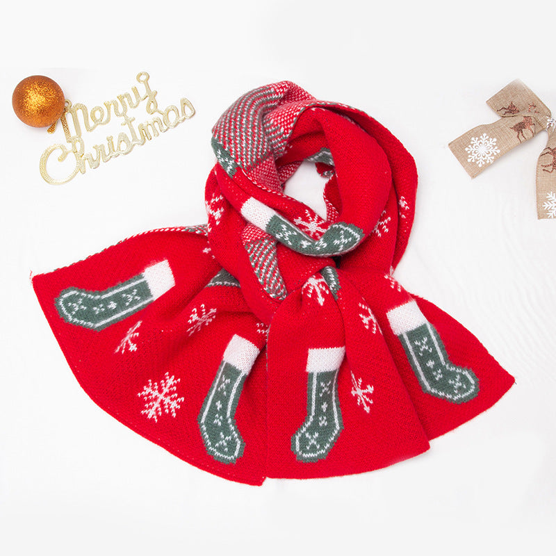 Merry Christmas Snow Boot Design Warm Scarfs