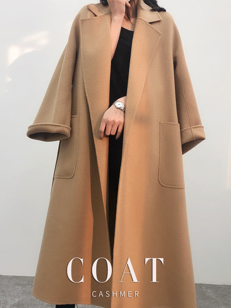Luxury Woolen Winter Long Overcoat for Women