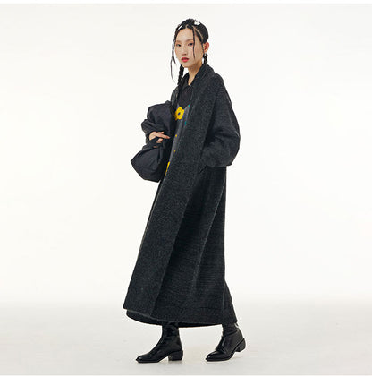 Fall Women Knitted Long Coats