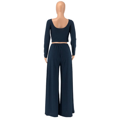 Casual Knitting Women Short Tops and Pants