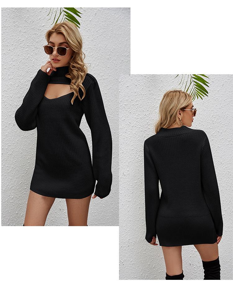 Sexy Long Sleeves Knitting High Neck Knitting Sweaters--Free Shipping at meselling99