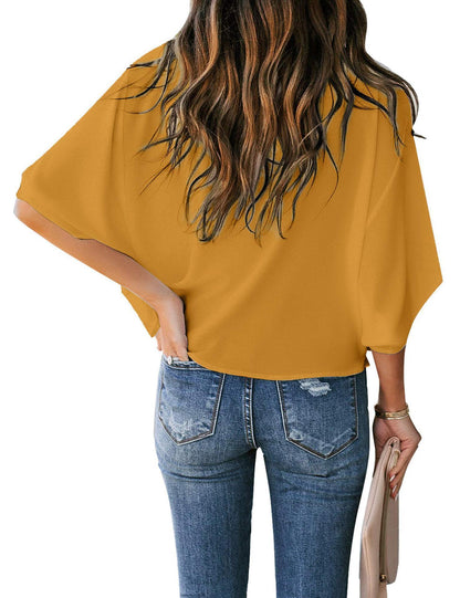 Summer Women Chiffon Leisure Blouses Shirts