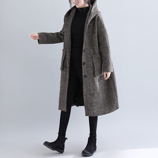 Casual Woolen Plus Sizes Women Overcoats