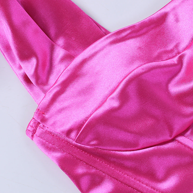 Sexy Satin Backless Vest Crop Tops for Women