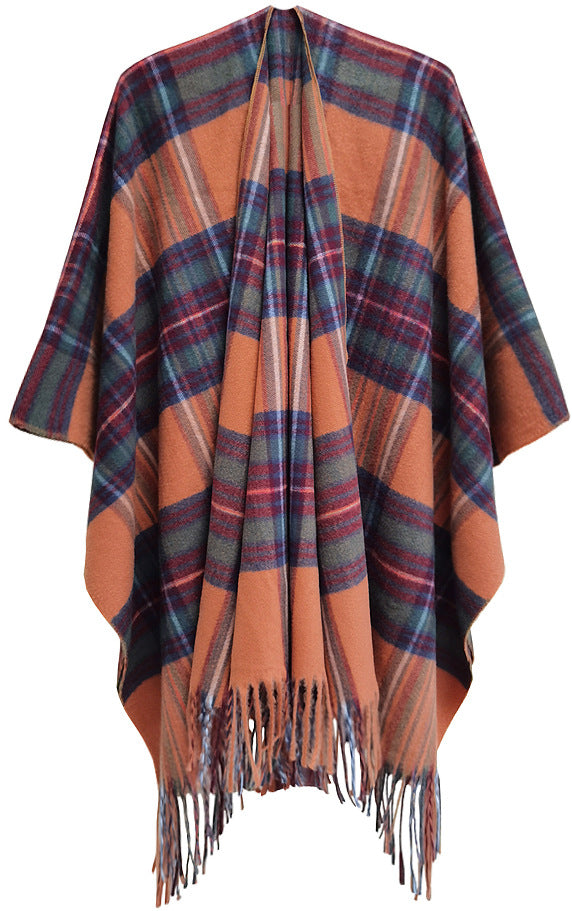 Winter Tassels Shawls Cape for Women