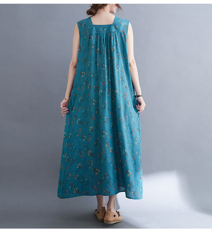 Casual Summer Linen Plus Sizes Sleeveless Dresses