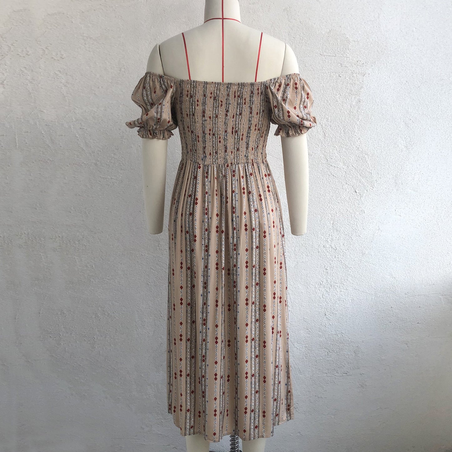 Summer Puff Sleeves Cotton Women Dresses