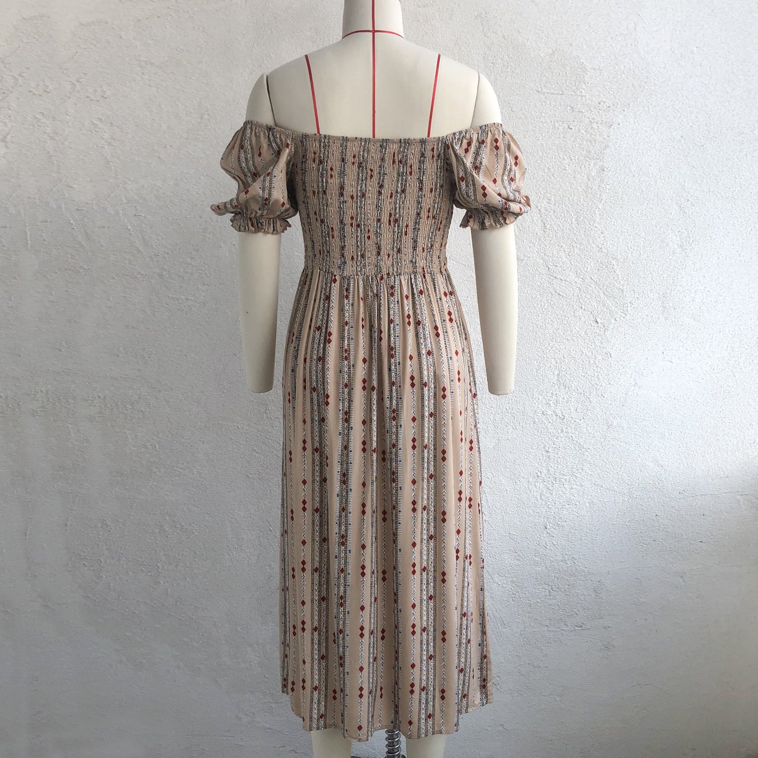 Summer Puff Sleeves Cotton Women Dresses
