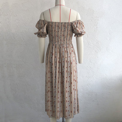 Summer Puff Sleeves Cotton Women Dresses